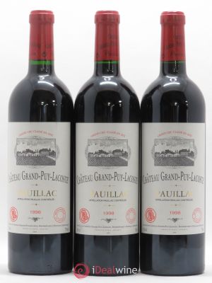 Château Grand Puy Lacoste 5ème Grand Cru Classé  1998 - Lot of 3 Bottles