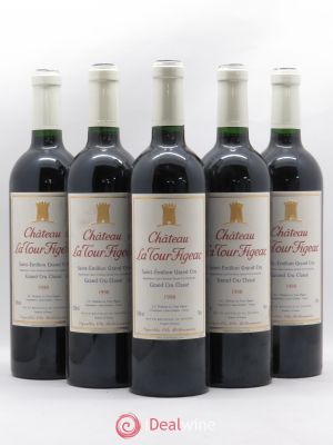 Château la Tour Figeac Grand Cru Classé  1998 - Lot of 5 Bottles