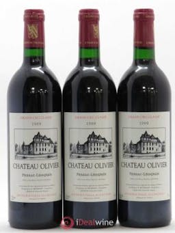 Château Olivier Cru Classé de Graves  1989 - Lot de 3 Bouteilles