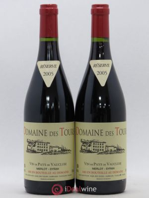 IGP Pays du Vaucluse (Vin de Pays du Vaucluse) Domaine des Tours Merlot-Syrah Domaine des Tours E.Reynaud  2005 - Lot of 2 Bottles