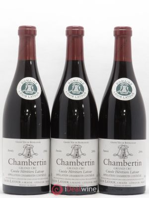 Chambertin Grand Cru Cuvée Héritiers Latour Louis Latour (Domaine)  2006 - Lot of 3 Bottles