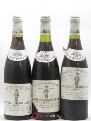 Beaune 1er cru Grèves - Vigne de l'Enfant Jésus Bouchard Père & Fils  1988 - Lot of 3 Bottles