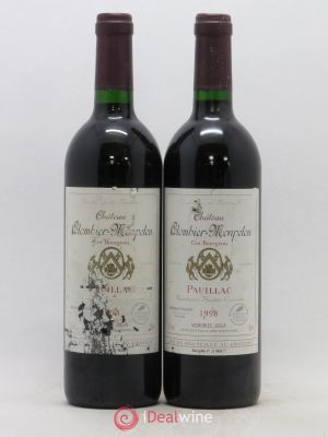 Château Colombier Monpelou Cru Bourgeois  1998 - Lot of 2 Bottles