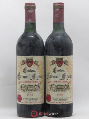 Château Cormeil Figeac  1988 - Lot of 2 Bottles