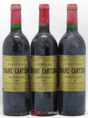 Château Brane Cantenac 2ème Grand Cru Classé  1988 - Lot of 3 Bottles
