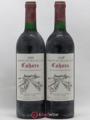 Cahors Domaine du Pech de Clary Valette Clary (no reserve) 1988 - Lot of 2 Bottles
