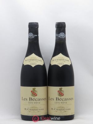 Côte-Rôtie Les Bécasses Chapoutier  2002 - Lot of 2 Bottles
