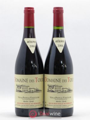IGP Pays du Vaucluse (Vin de Pays du Vaucluse) Domaine des Tours Merlot-Syrah E.Reynaud  2006 - Lot of 2 Bottles