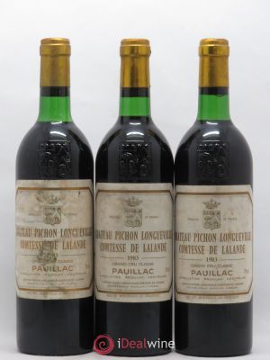Château Pichon Longueville Comtesse de Lalande 2ème Grand Cru Classé  1983 - Lot of 3 Bottles