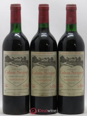 Château Calon Ségur 3ème Grand Cru Classé  1986 - Lot of 3 Bottles