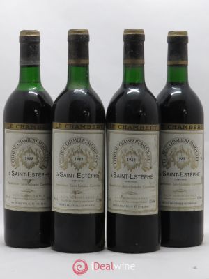 Château Chambert-Marbuzet Cru Bourgeois  1988 - Lot of 4 Bottles