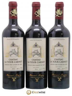 Château La Tour Carnet 4ème Grand Cru Classé  2012 - Lot of 3 Bottles
