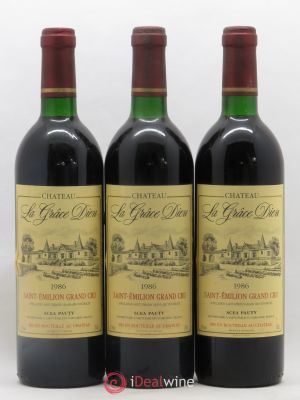 Château la Grâce Dieu  1986 - Lot of 3 Bottles