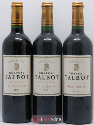 Château Talbot 4ème Grand Cru Classé  2011 - Lot of 3 Bottles