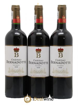 Château Bernadotte  2018 - Lot of 3 Bottles
