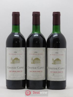 Saint-Émilion Grand Cru Château Capet (no reserve) 1986 - Lot of 3 Bottles