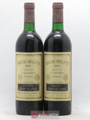 Château Brillette Cru Bourgeois  1986 - Lot of 2 Bottles