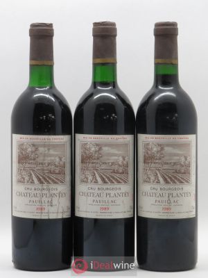 Château Plantey Cru Bourgeois  1989 - Lot of 3 Bottles