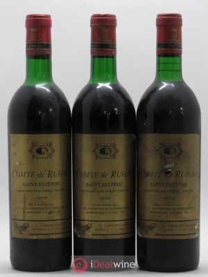 Saint-Estèphe Comte de Ruhan (no reserve) 1975 - Lot of 3 Bottles