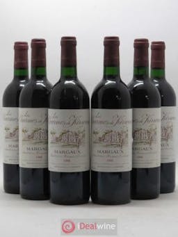 Charmes de Kirwan Second Vin  1998 - Lot de 6 Bouteilles