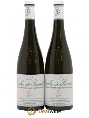 Savennières Clos de la Coulée de Serrant Vignobles de la Coulée de Serrant - Nicolas Joly  2007 - Lot of 2 Bottles