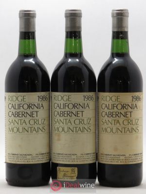 USA Cabernet Sauvignon Santa Cruz Ridge Vineyards 1986 - Lot of 3 Bottles