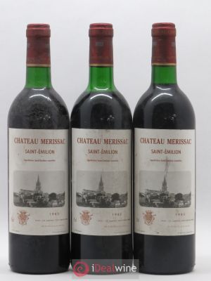 Saint-Émilion Chateau Merissac 1985 - Lot of 3 Bottles