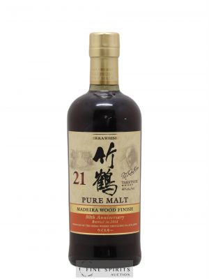 Taketsuru 21 years Of. Pure Malt Madeira Wood Finish - bottled 2014 80th Anniversary Nikka Whisky   - Lot of 1 Bottle