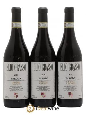 Barolo DOCG Ginestra Casa Maté Elio Grasso  2018 - Lot of 3 Bottles