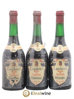 Italie Amarone Recioto della Valpollicella Lamberti 1968 - Lot de 3 Bouteilles