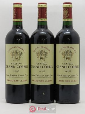 Château Grand Corbin Grand Cru Classé  2008 - Lot of 3 Bottles