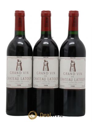 Château Latour 1er Grand Cru Classé 1988 - Lot de 3 Bottles