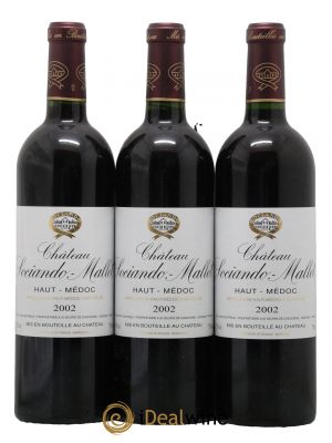 Château Sociando Mallet  2002 - Lotto di 3 Bottiglie