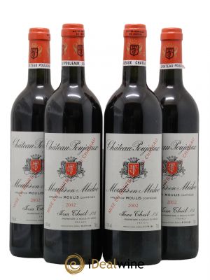 Château Poujeaux  2002 - Lotto di 4 Bottiglie