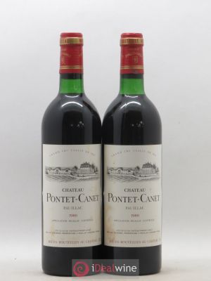 Château Pontet Canet 5ème Grand Cru Classé  1980 - Lot de 2 Bouteilles