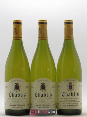 Chablis Jean-Paul & Benoît Droin (Domaine)  2015 - Lot of 3 Bottles