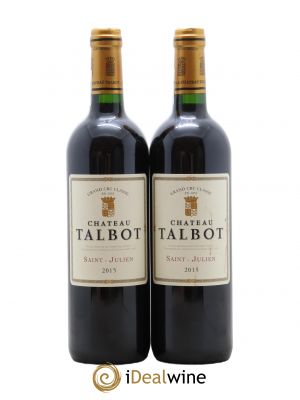Château Talbot 4ème Grand Cru Classé  2015 - Lot de 2 Bouteilles