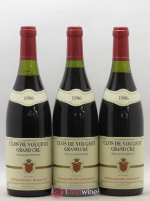 Clos de Vougeot Grand Cru Marchand Bolnot 1996 - Lot de 3 Bouteilles