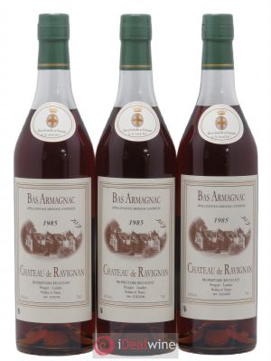 Bas-Armagnac Château Ravignan 1985 - Lot of 3 Bottles