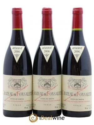 Côtes du Rhône Cuvée Syrah Château de Fonsalette  2006 - Lot of 3 Bottles