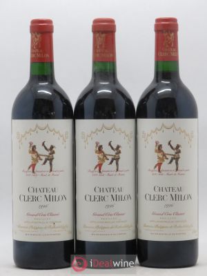 Château Clerc Milon 5ème Grand Cru Classé  1996 - Lot of 3 Bottles