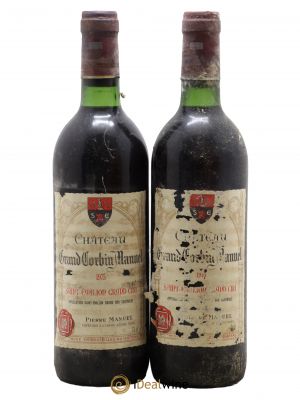 Château Grand Corbin Manuel (no reserve) 1975 - Lot of 2 Bottles