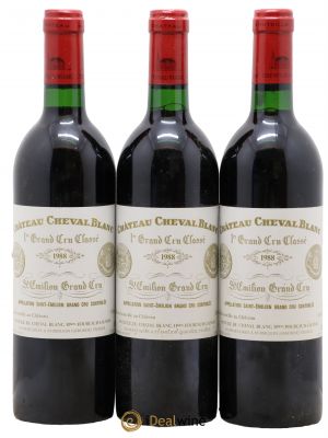 Château Cheval Blanc 1er Grand Cru Classé A  1988 - Lot de 3 Bouteilles