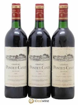 Château Pontet Canet 5ème Grand Cru Classé  1990 - Lot of 3 Bottles