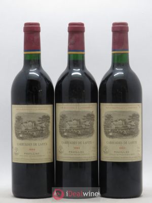Carruades de Lafite Rothschild Second vin  1993 - Lot de 3 Bouteilles