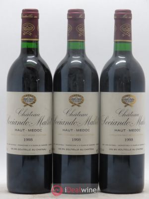 Château Sociando Mallet  1993 - Lot of 3 Bottles