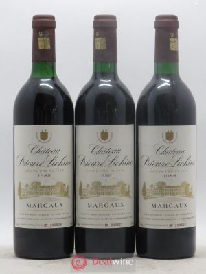 Château Prieuré Lichine 4ème Grand Cru Classé  1988 - Lot of 3 Bottles
