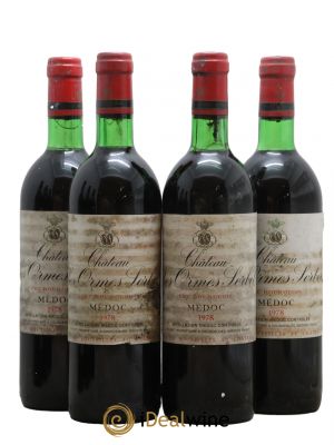 Château les Ormes Sorbet Cru Bourgeois  1978 - Lotto di 4 Bottiglie