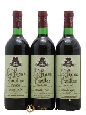 La Rose Pauillac  1985 - Lot of 3 Bottles