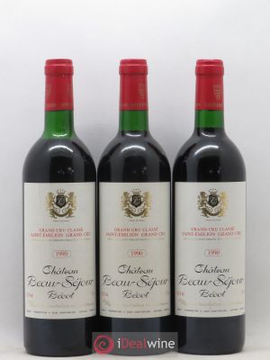 Château Beau-Séjour Bécot 1er Grand Cru Classé B  1990 - Lot of 3 Bottles